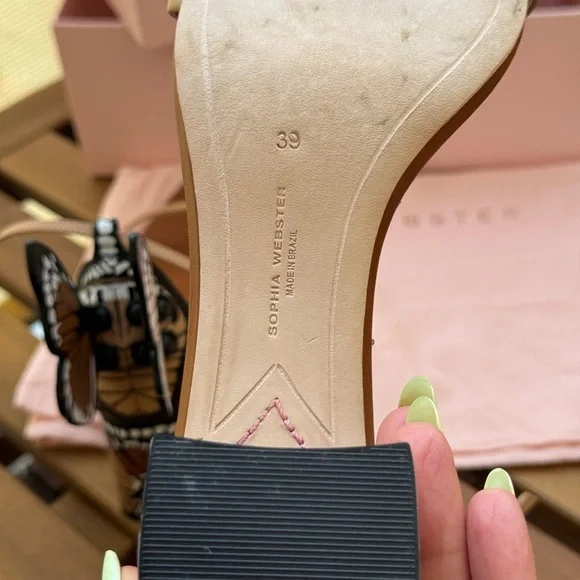 Sophia Webster Black and Brown Butterfly Sandals - Picture 9 of 11